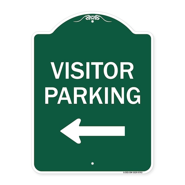 Signmission Visitor Parking Left Heavy-Gauge Aluminum Architectural Sign, 24" x 18", GW-1824-9743 A-DES-GW-1824-9743 - main